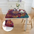thumbnail image 2 of HAOXIT Flower Tablecloth Rectangle, Durable Table Cover for Kitchen Dining Room, Tablecloth for Party Dinner 36*36, 2 of 7