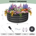 thumbnail image 3 of Raised Garden Bed with Safety Edging - Olive Green 2x2x1 ft - Rounded - Pack of 2 - Bottomless Galvanised Steel Planter Box for Plants, Vegetables and Flowers, Galvanized Metal Raised Garden Beds, 3 of 9