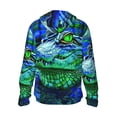 thumbnail image 3 of Uemuo Colorful Stained Glass Crocodile Pattern Women's Full Zip UPF 50+ Sun Protection Hoodie Jacket Long Sleeve Sun Shirt Hiking Outdoor Performance with Pockets-Small, 3 of 9