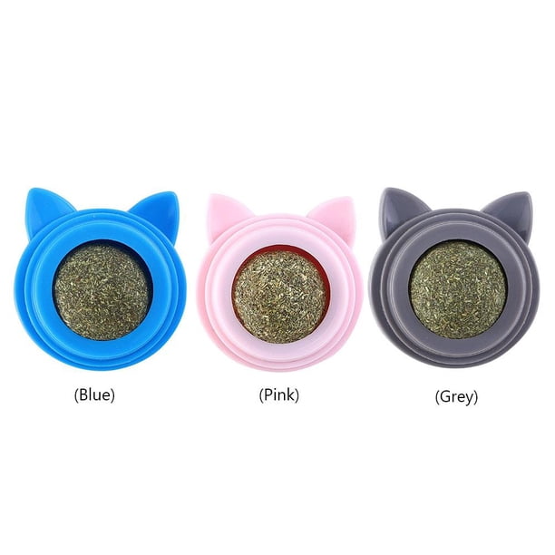 Bola de hierba gatera giratoria, bolas de hierba gatera seguras naturales, suministros de salud para mascotas de juguete (gris)