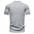 thumbnail image 3 of Tbopshirt Summer Tops,Men's Standing Neck T-shirt Short Sleeve V-Neck Button Fashion Casual Sports T-shirt Top Blouses, 3 of 4
