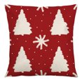 thumbnail image 4 of 4 fundas de almohada decorativas navideñas de 18.0 x 18.0 in, fundas de almohada para sofá, funda de cojín cuadrado de algodón y lino para sofá, sofá (rojo) JAMW Sencillez, 4 of 5
