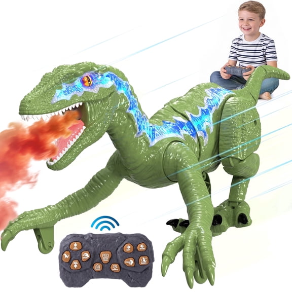 Gmdisc Remote Control Dinosaur Toys for Boys Kids, Electronic RC Robot Toy Walking Roaring Spray Dinosaur Gift for Birthday Christmas for Kids 3-8 Year