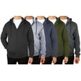 thumbnail image 2 of Men’s 3-Pack Fleece-Lined Zip-Up Hoodies – Warm Cotton Blend, Modern Fit Sweatshirts, 2 of 4