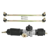 360mm /14" Metal Power Steering Gear Rack Pinion and 380mm/15" Left Right Tie Rod Ball Joint for DIY Go Kart ATV Quad UTV Golf Cart Drift Trike Buggy Dolly Cart Four Wheelers Lawn Mower