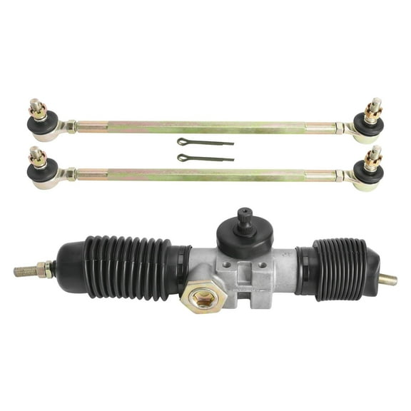 360mm /14" Metal Power Steering Gear Rack Pinion and 380mm/15" Left Right Tie Rod Ball Joint for DIY Go Kart ATV Quad UTV Golf Cart Drift Trike Buggy Dolly Cart Four Wheelers Lawn Mower
