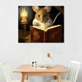 thumbnail image 3 of PIKWEEK Mouse Reading Book, Wall Decor Sticker Decal, Kids Room, Classroom, Home, Bedroom, Bookcase, Book Lover, of Mice and Men, Children, Adorable, (Mouse Reading Book), 3 of 5