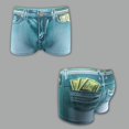 thumbnail image 3 of Pantalones cortos con estampado de mezclilla para hombre Pantalones cortos Ropa METRO Zulema Calzoncillos tipo bóxer para hombre, 3 of 8
