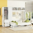 thumbnail image 2 of Newest Queen Size Murphy Bed Wall Bed with Closet and Drawers,White, 2 of 10