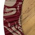 thumbnail image 5 of Ambesonne Jazz Vibes Fitted Round Tablecloth, Boho Art Saxophone Blues, 56"- 60" Diameter, Pale Mustard Raspberry, 5 of 5