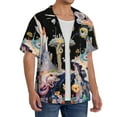 thumbnail image 2 of Sikiie Cute Mushroom Landscape Men's Cuban Shirt, Hawaiian Shirts, Business Casual Button Down Shirts, Short Sleeve Shirt-3X-Large, 2 of 5