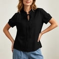 thumbnail image 5 of DeHolifer Women's Summer Tops V-Neck Solid Color Casual Lightweight Short Sleeve Tee T-Shirts Black XL, 5 of 8