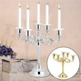 thumbnail image 2 of Inteprter Candelabros Retro antiguos de 1 pieza, candelabros de Navidad dorados y plateados altos, decoraciones de boda, candelabros de Metal Kits de decoración para fiestas, 2 of 6