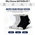 thumbnail image 4 of QATAINLAV 5 Pairs for Mens Quarter Socks Casual Breathable Ankle Short Socks Cushion Running Work Breathable Workout Socks Gray, 4 of 5