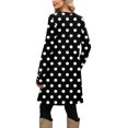 thumbnail image 5 of Women's Fashion Casual Dress with Pockets Decorative Buttons Polka Dot Prints Round Neck Long Sleeves for Spring and Autumn Outings,Dark Purple,L, 5 of 6