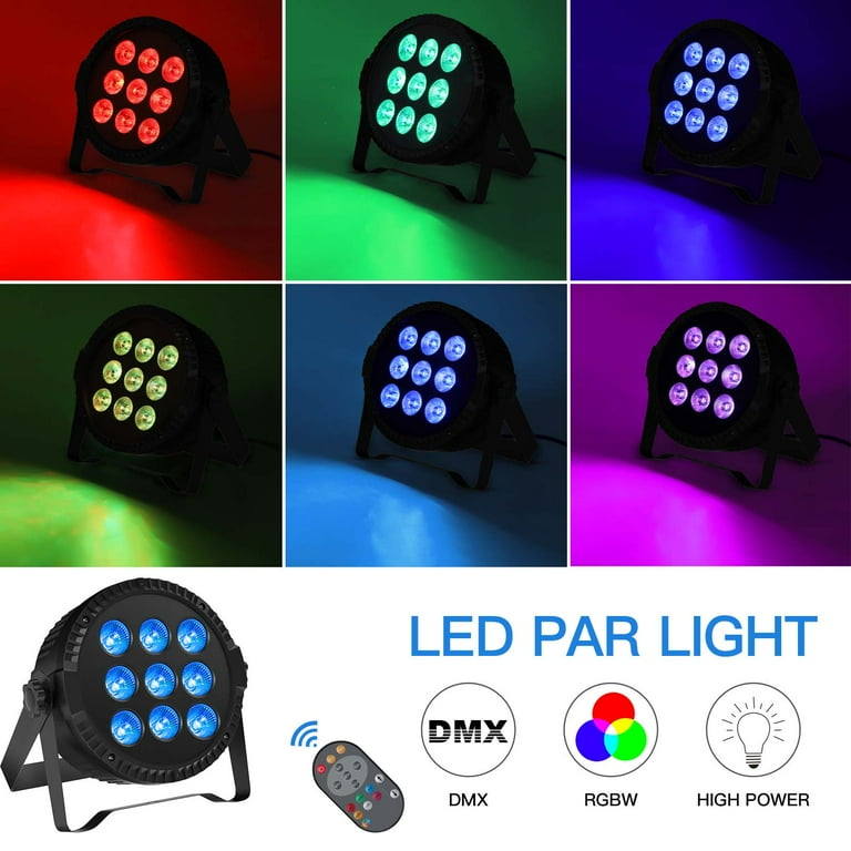 Walmart 8 Pack RGBW DJ Lights, Stage Par Light with DMX