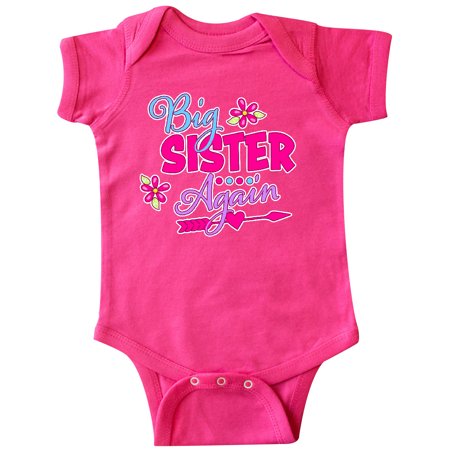 

Inktastic Big Sister Again with Flowers and Arrow Gift Baby Girl Bodysuit
