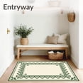 thumbnail image 3 of ODIKA 6'x9' Machine Washable Non-Slip Area Rug, Luxurious Medallion Trellis Embossed Textured Comfort Zen High Traffic Rug with Pad, Green, 578794, 3 of 8