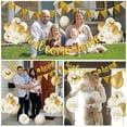 thumbnail image 3 of YANSION Welcome Home Decorations, Welcome Home Banners and Balloons Set, Sand White Gold Welcome Home Glitter Banner, Pennant Flag Bunting, Welcome Home Confetti Balloons for Home Family Decorations, 3 of 9