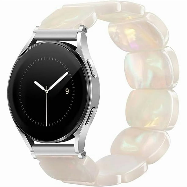 wonima02 Resin Stretchy Watch Bands 20mm Women Compatible with Samsung Galaxy Watch 7/6/5/4/FE/Active2 40mm 44mm/6 Classic 43mm 47mm/5 Pro 45mm/4 Classic 46mm 42mm Tortoise Bracelet Elastic Strap
