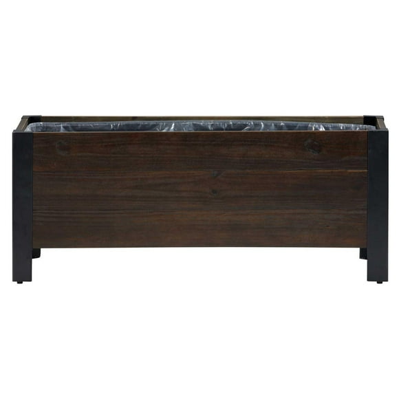 Grapevine Urban Garden Low-Profile Planter, FSC Recycled Wood, Rectangular, 37IN x 12.6IN, Cocoa Brown