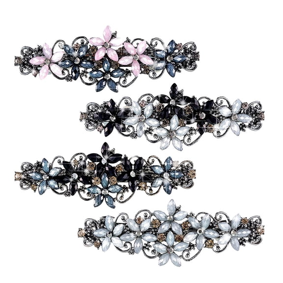 ifundom Elegant Rhinestone Hair Barrettes Assorted Colors Sparkling Hair Clips for Women Girls Hairstyles Accessories