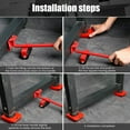 thumbnail image 5 of Shoreew 5Pcs/Set Furniture Lifter Mover Tool with Crowbar Heavy Duty Furniture Mover with 4 Wheels Household Appliance Roller Furniture Moving Dolly Slider, 5 of 6