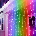 thumbnail image 3 of DAYBETTER Window Curtain Light,300LED 9.8x9.8FT Multicolor Twinkle Lights,USB Plug-in 8 Modes Fairy Hanging String Light with Remote for Bedroom, Wedding, Party, Wall, 3 of 7