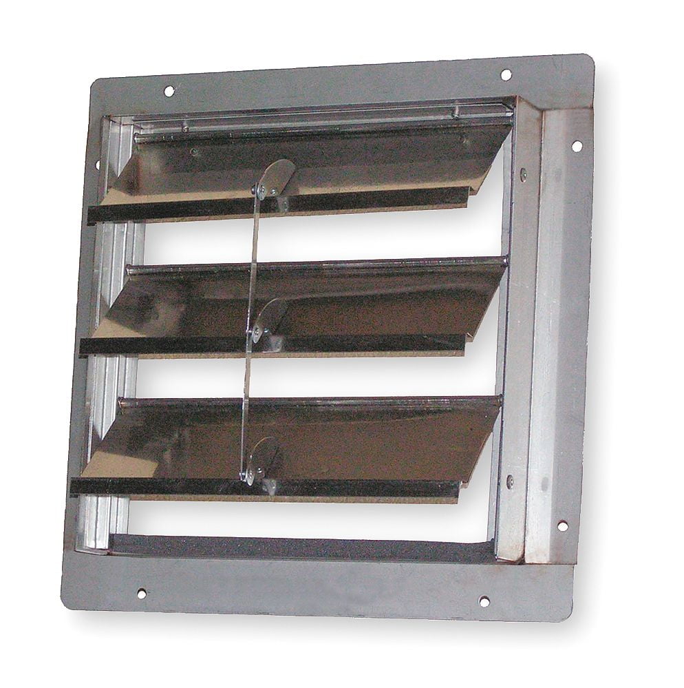 DAYTON 4FZJ6 18 in Backdraft Damper / Wall Shutter, 181/2 in x 181/2