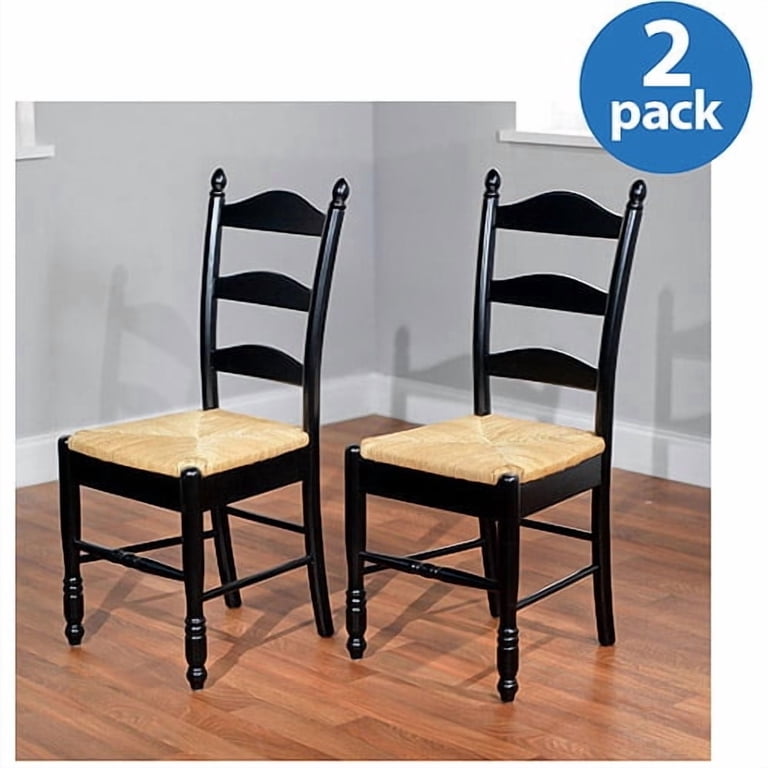 TMS Indoor Furniture: Ladder Back Dining Chair with Rush Seat, Set