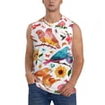 thumbnail image 2 of Lsque Flowers Birds And Butterflies Print Men's Cotton Blend Sleeveless Muscle Shirts (S-3XL)- Moisture Wicking, Odor Protection, UPF 30+,Large, 2 of 8