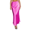 thumbnail image 3 of XVJRHAK Bohemian Skirts for Women Spring Summer Skirts Satin Skirt High Waisted Maxi Cocktail Party Wedding A Line Long Skirts (Hot Pink,M), 3 of 6