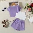 thumbnail image 5 of LUOGENLI Girl Summer Outfits Size 10-12 for the Beach Toddler Girls Short Sleeve Solid T Shirt Tops Shorts Vest Outfits Girls Summer Outfits Size 10-12 Girls Summer Outfits Size 6/6X 12-18 Months, 5 of 7