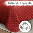 thumbnail image 6 of Exclusivo Mezcla Bed Quilt Set Twin Size for All Seasons, Stitched Pattern Quilted Bedspread/ Bedding Set/ Coverlet with 1 Pillow sham, Lightweight and Soft, Red, 6 of 7