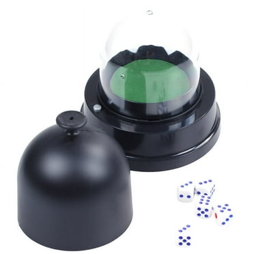 Automatic Dice Roller Cup Battery Powered Pub Bar Party Game Play With 5 Dices Black xwm25