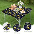 thumbnail image 4 of Yellow Lemon Fruits DarkBlue Pattern Square Fitted Tablecloth with Elastic Edge,Square Table Cover,Washable Elastic Table Cover for Home Kitchen Party Decor 36"x36", 4 of 6
