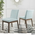 thumbnail image 3 of GDF Studio Hampton Mid Century Modern Upholstered Dining Chairs, Set of 2, Mint Fabric and Walnut, 3 of 9
