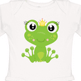 thumbnail image 4 of Inktastic Cute Frog, Green Frog, Frog Princess, Crown Girls Long Sleeve Baby Bodysuit, 4 of 5