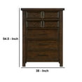 thumbnail image 5 of Saul 55 Inch Tall Dresser Chest, Dark Brown, 6 Drawers, Dark Bronze Handles, 5 of 5