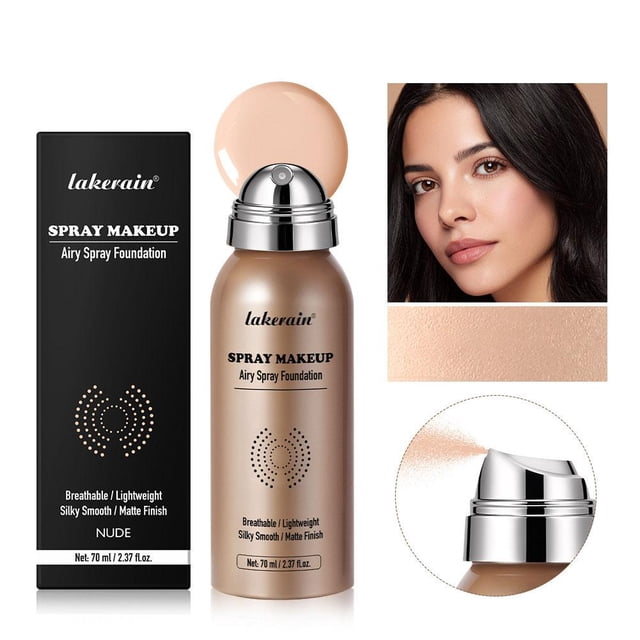 70ml Foundation Spray For All Skin Types Lightweight Hydrating Makeup With Skincare Ingredients Portable Bottle