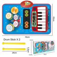 thumbnail image 2 of Juego de tapete Musical eléctrico 2 en 1 para niños pequeños, tapete de Piano y tambor con 2 palos, manta de aprendizaje Musical, alfombra de juguete, 2 of 5