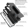 thumbnail image 6 of Ebizware for Samsung Galaxy S23 FE 5G Phone Case, Case with [Built-in Screen Protector] Holster Belt Clip Military Grade Heavy Duty Shockproof Kickstand Cover for Galaxy S23 FE 5G - Black, 6 of 9