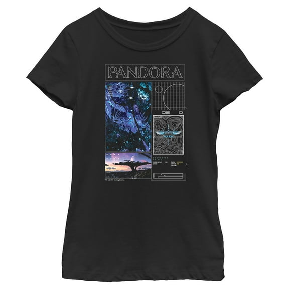Girl's Avatar Pandora Diagrams  Graphic Tee Black Medium