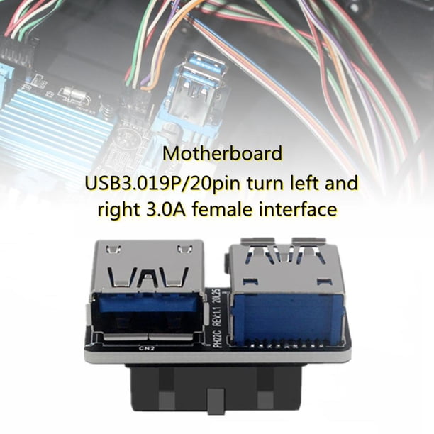 USB 3.0 19 Pin Female to Dual USB 3.0 Type A Female Motherboard Adapter (C)