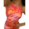 thumbnail image 2 of Qiylii Women Tie-dye Dress Backless High Waist Halter Tie-up Skinny Mini Dress, 2 of 6