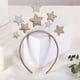 thumbnail image 5 of Diadema de flor de pascua, estrellas brillantes, diadema plateada y dorada para mujeres, niñas, accesorios para el cabello navideños, diadema para fiestas, cumpleaños, festivales, 5 of 5