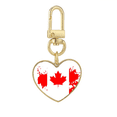 thumbnail image 1 of Canada Flavor Flag and Maple Gold Heart Keychain Metal Keyring Holder, 1 of 3