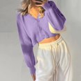 thumbnail image 2 of Vedolay Women Long Cardigan Slim Fit Button Down Closure for Winter Purple,One Size, 2 of 5
