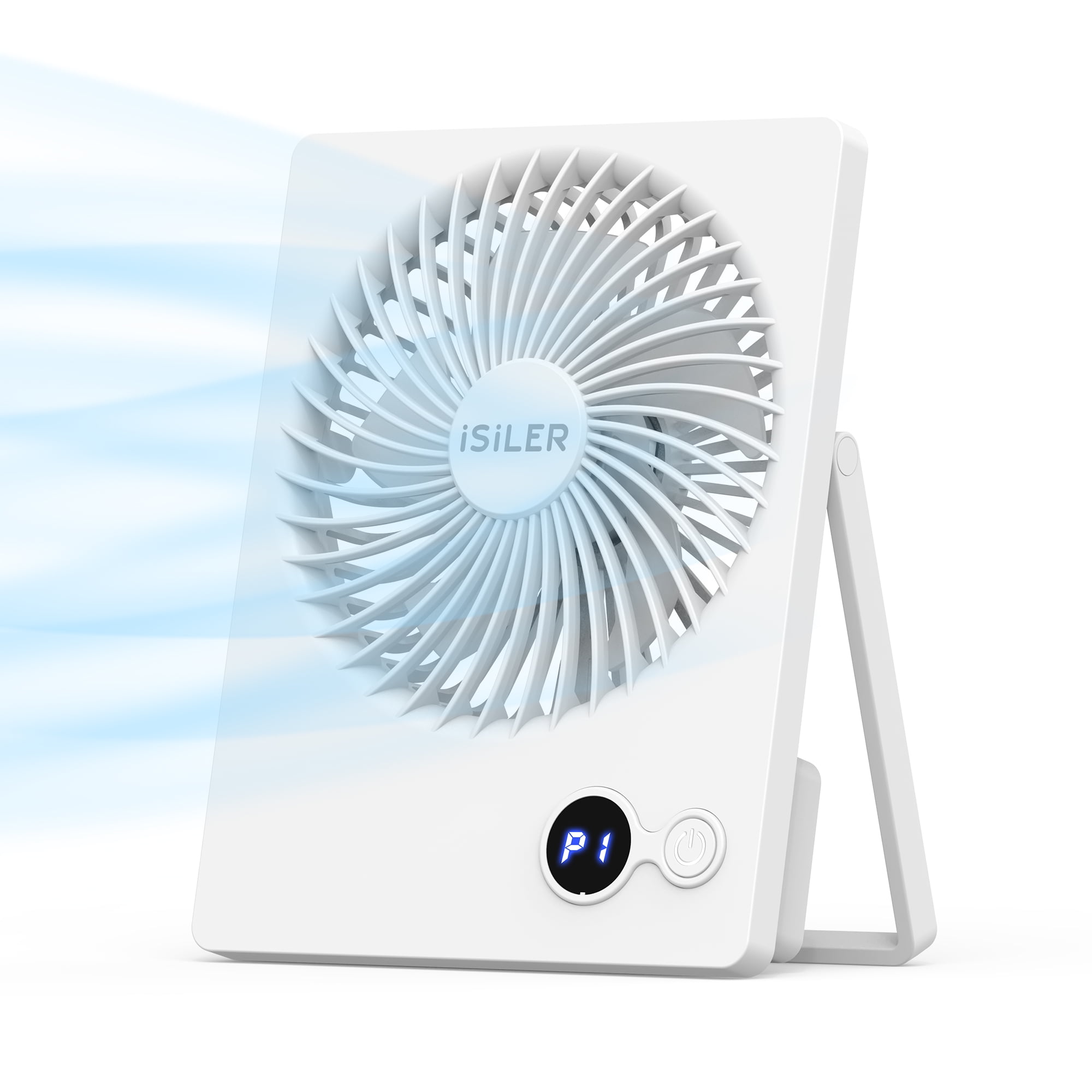 ISILER USB Desk Fan, Portable Table Fan with 3 Speeds Strong Airflow