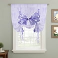 thumbnail image 2 of Purple Bow Tie Up Curtains for Windows, Adjustable Balloon Window Shades, Cute Bowknot Simple Pure Color Kitchen Window Treatments Farmhouse Short Curtains with Rod Pocket 42"x45", 2 of 8